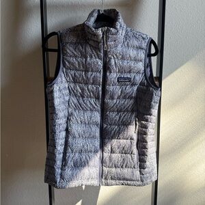 Patagonia Quilted Vest in Heathered Purple and Cream